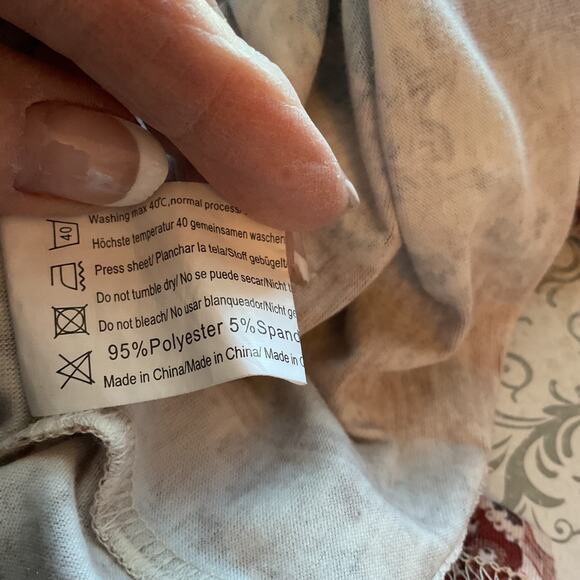 Unbranded Multi Color Short Sleeve Bohemian Pleated Front Top L - Picture 5 of 6